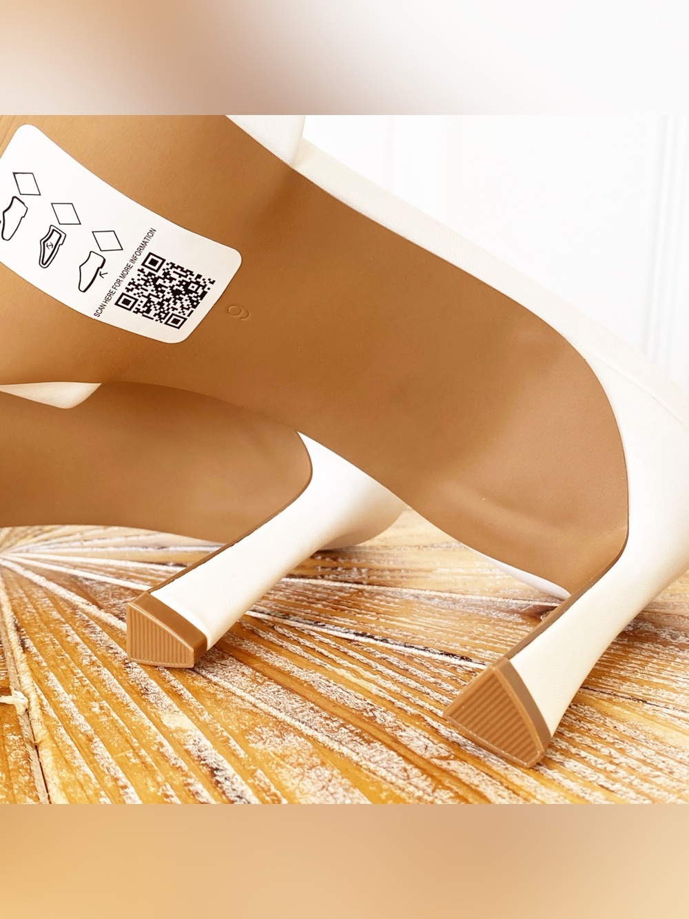 NWT ASOS Faux Leather Square Toe Heeled Mules in White - Picture 4 of 6